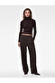 Pleated Wide-Leg Striped Trousers with Pockets
