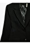 Pointed Collar Long Sleeve Tuxedo Jacket with Lace Back - 7