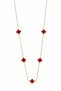 Yellow Color Steel Clover Motif Elegant Necklace Suitable for Both Women and Men Stylish Design