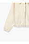 Classic Collar Balloon Sleeve Jacket with Zippered Pockets - 3