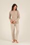 Modal Cotton Soft Textured Long Sleeve Women's Pajama Set Wide Size Option - 2