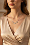 Women's Heart Figured Stone Chain Necklace - Stylish and Elegant Design Bijouterie Necklace - 2