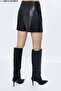 Faux Leather Shorts Skirt - 3