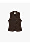 Slim Fit Mandarin Collar Decorated Buttoned Vest with Frog Closure - 5