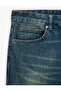 Cotton Pocketed Regular Waist Vintage Straight Fit Jean Trousers - 3