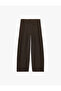 Pleated Wide-Leg Striped Trousers with Pockets - 5