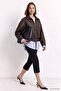 Oversize Deri Ceket 3137 Kahve