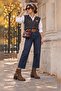 Helena Brown Suede Women's Casual Ankle Belt Detailed Thick Heeled Stylish Modern Boots & Booties - 8