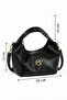 Women's Black Shoulder Bag – Soft Textured Daily Handbag with Zipper and Strap - 2