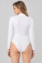 Women's 2-Piece Turtleneck Long Sleeve Cotton Bottom Hooked Bodysuit Flexible Basic - 4