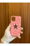 iPhone 13/14 Star Leopard Printed Inside Velvet Launch Silicone Phone Case (Pink Color) - 7