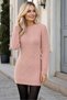 Women's Long Sleeve Round Neck Hair Braided Relaxed Cut Casual Elegant Soft Textured Trend Powder Long Knitwear Sweater - 6
