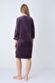 Women's Cotton Velvet Zipper Pocket Long Sleeve Dress / Purple 3715 - 7