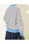 Zipper Collar Striped Knitwear Tunic Sweater - 3