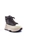 Genuine Leather 4 cm Sole Height Ankle Brown Women's Sneaker Shoes (Small Size) - 3