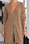 Women's Seasonal Caramel Long Knitwear Cardigan - 5
