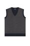Men's V-Neck Navy Blue Sweater Patterned Steel Knit Classic Pattern - 5440H - 2