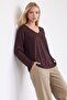 V neck oversize basic blouse - 3