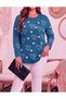 Women's Plus Size Printed Crew Neck Long Sleeve Viscose Cotton Lycra Fabric Oversize - 4