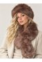 Brown Hat and Scarf Set of 2 Plush Set Winter - Hat and Neck Warmer Premium Soft