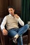 Men's Square Textured Stone Sweater Steel Knit Knitwear Classic Pattern - 5444H - 3
