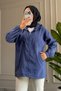 6683 - Stylish, Comfortable, Loose-Fitting Peach Fabric Women's Hooded Jacket with Stone Detail - 2