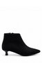 Denis Women's Suede Black Pointed Toe Low Goblet Heel Side Zipper Stylish Boots 3.5 cm Heel (Narrow Fit) - 3