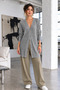 Women's Seasonal Gray Long Knit Cardigan - 2