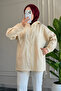 6683 - Stylish, Comfortable, Loose-Fitting Peach Fabric Women's Hooded Jacket with Stone Detail - 3