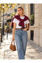 Livia Oversize Black Striped Knitwear Sweater Women Red - 6