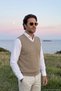 Men's V-Neck Mink Sweater Cotton Knitwear Rice Patterned Steel Knit Classic Pattern - 5410H - 3