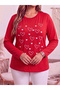 Women's Plus Size Printed Crew Neck Long Sleeve Viscose Cotton Lycra Fabric Oversize - 3