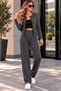 Women's Wool Viscose Blended Buttoned Knitwear Double Set - V-Neck Top and Wide-Leg Pants - 2