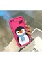 Pink Red Silicone Case Compatible with iPhone 7 Plus/8 Plus Shockproof Camera Protection Penguin Pattern - 4