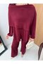 Women's Poncho Detailed Ribbed Knitted Set - 3