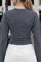 Women's Daily Wear Smoked Crop Long Sleeve Blouse - 6