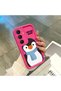 Pink Red Silicone Case Compatible with Samsung Galaxy S25 Fe Shockproof Camera Protection Penguin Pattern - 4