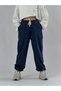 Adjustable leg regular navy blue women's jogger pants coc3484