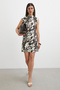 Neck Detailed Patterned Dress