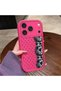 حافظة سيليكون باللون الأحمر الوردي متوافقة مع هاتف iPhone 17 Pro/18 Pro، مقاومة للصدمات، مع نقاط حماية للكاميرا ونمط دانتيل