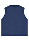 Men's Buttoned Indigo Vest Cotton Knitwear Without Pockets Rice Pattern Steel Knit Classic Fit - 5410Ls - 6