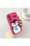 Samsung Galaxy A23 4G/5G Compatible Pink Red Silicone Case Shockproof Camera Protection Penguin Pattern - 2