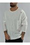 Pocketed Design Stitched White Men's Sweatshirt Coc3459 - 3