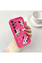 Samsung Galaxy A73 Compatible Pink Red Silicone Case Shockproof Camera Protection Minnie and Bow Pattern - 2