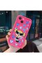 iPhone 13 Compatible Pink Red Silicone Case Shockproof Camera Protection Heart Powerpuff Girls Patterned - 4