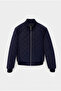 Ribbed Detailed Stand Collar Quilted Coat - 3