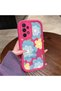 Samsung Galaxy A23 4G/5G Compatible Pink Red Silicone Case Shockproof Camera Protection Flower Pattern