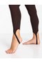 Brown Color High Waist Gathering Heeled Füzo Leggings - 5