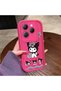 Infinix Hot 40/40 Pro Compatible Pink Red Silicone Case Shockproof Camera Protection Kuromi Bow Pattern