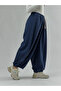 Navy Blue Oversize Women's Baggy Pants Coc3429 - 3